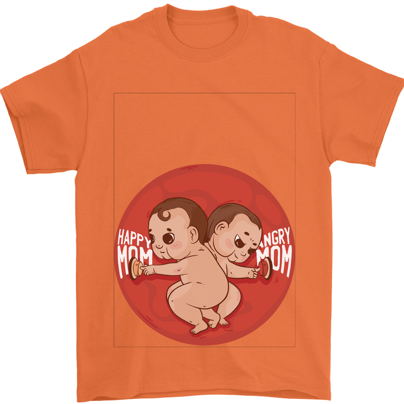 Angry Mom New Baby Pregnancy Pregnant Mens T-Shirt 100% Cotton Orange
