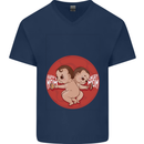 Angry Mom New Baby Pregnancy Pregnant Mens V-Neck Cotton T-Shirt Navy Blue