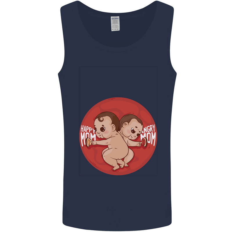 Angry Mom New Baby Pregnancy Pregnant Mens Vest Tank Top Navy Blue