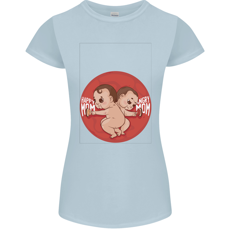 Angry Mom New Baby Pregnancy Pregnant Womens Petite Cut T-Shirt Light Blue