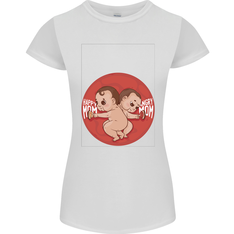 Angry Mom New Baby Pregnancy Pregnant Womens Petite Cut T-Shirt White