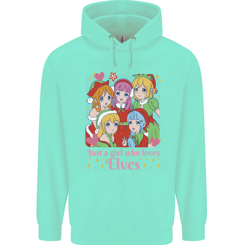 Anime A Girl Who Loves Elves Christmas Xmas Childrens Kids Hoodie Peppermint