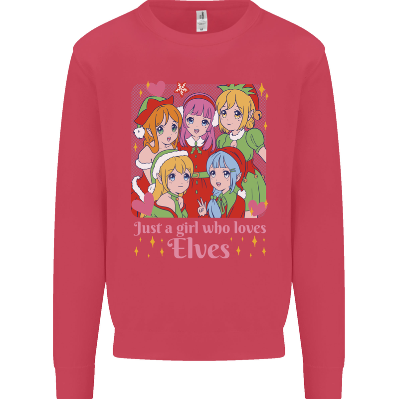 Anime A Girl Who Loves Elves Christmas Xmas Kids Sweatshirt Jumper Heliconia