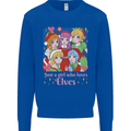 Anime A Girl Who Loves Elves Christmas Xmas Kids Sweatshirt Jumper Royal Blue