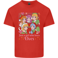 Anime A Girl Who Loves Elves Christmas Xmas Kids T-Shirt Childrens Red