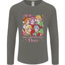 Anime A Girl Who Loves Elves Christmas Xmas Mens Long Sleeve T-Shirt Charcoal