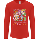 Anime A Girl Who Loves Elves Christmas Xmas Mens Long Sleeve T-Shirt Red