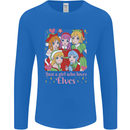 Anime A Girl Who Loves Elves Christmas Xmas Mens Long Sleeve T-Shirt Royal Blue