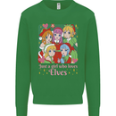 Anime A Girl Who Loves Elves Christmas Xmas Mens Sweatshirt Jumper Irish Green