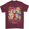 Anime A Girl Who Loves Elves Christmas Xmas Mens T-Shirt 100% Cotton Maroon