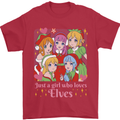 Anime A Girl Who Loves Elves Christmas Xmas Mens T-Shirt 100% Cotton Red