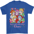 Anime A Girl Who Loves Elves Christmas Xmas Mens T-Shirt 100% Cotton Royal Blue