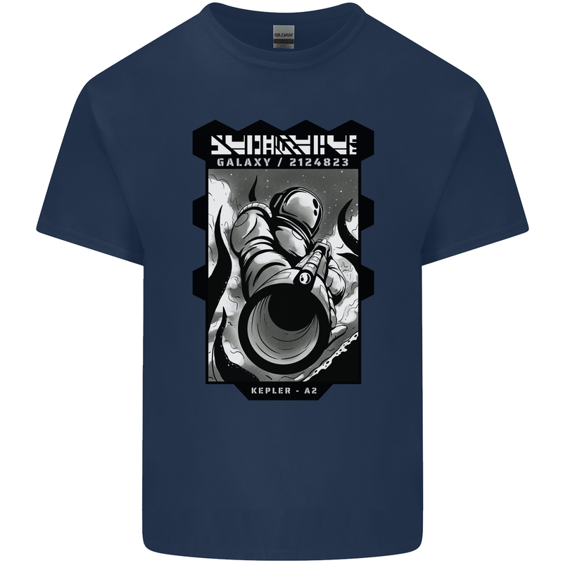 Anime Astronaut Spaceman Alien Kids T-Shirt Childrens Navy Blue