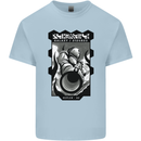 Anime Astronaut Spaceman Alien Mens Cotton T-Shirt Tee Top Light Blue