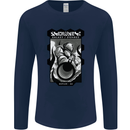 Anime Astronaut Spaceman Alien Mens Long Sleeve T-Shirt Navy Blue
