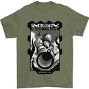 Anime Astronaut Spaceman Alien Mens T-Shirt 100% Cotton Military Green