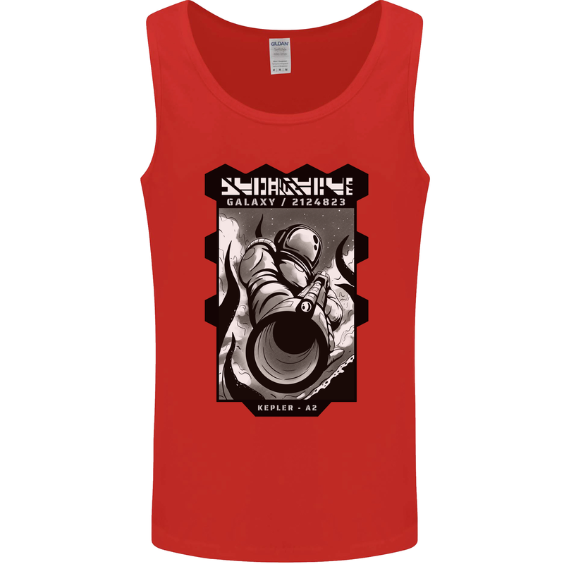 Anime Astronaut Spaceman Alien Mens Vest Tank Top Red