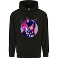 Anime Cat Girl Childrens Kids Hoodie Black