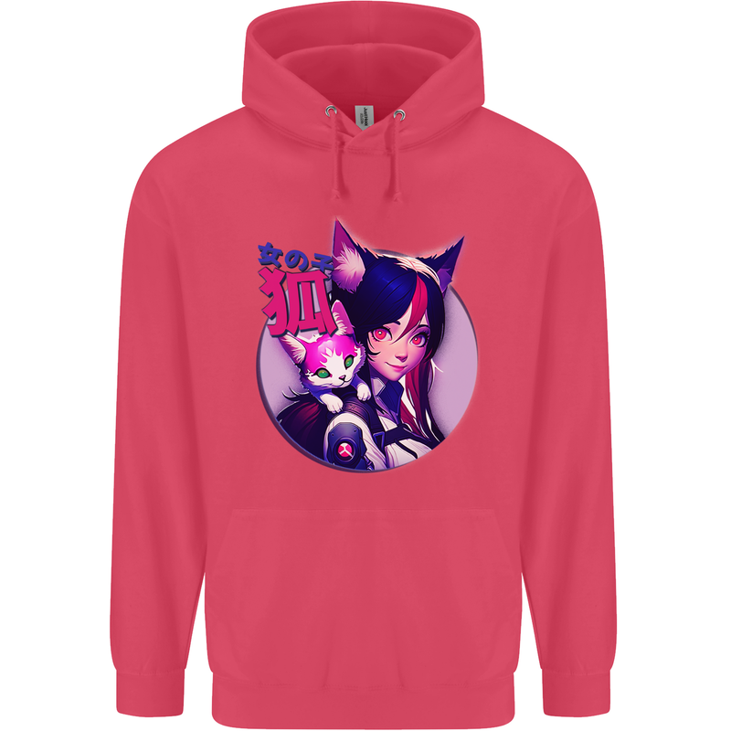 Anime Cat Girl Childrens Kids Hoodie Heliconia