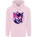 Anime Cat Girl Mens 80% Cotton Hoodie Light Pink
