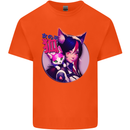 Anime Cat Girl Mens Cotton T-Shirt Tee Top Orange