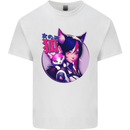 Anime Cat Girl Mens Cotton T-Shirt Tee Top White