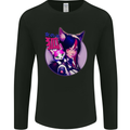 Anime Cat Girl Mens Long Sleeve T-Shirt Black