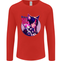 Anime Cat Girl Mens Long Sleeve T-Shirt Red