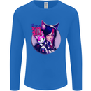 Anime Cat Girl Mens Long Sleeve T-Shirt Royal Blue