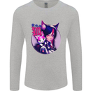 Anime Cat Girl Mens Long Sleeve T-Shirt Sports Grey