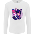 Anime Cat Girl Mens Long Sleeve T-Shirt White