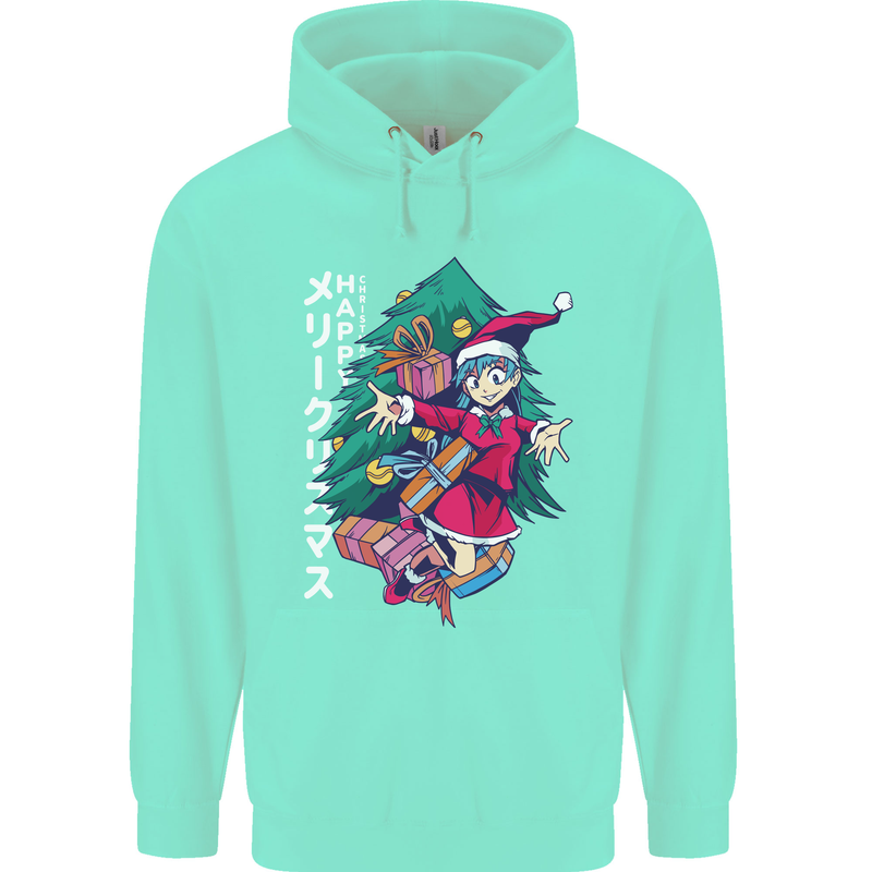 Anime Elf Christmas Tree Xmas Childrens Kids Hoodie Peppermint