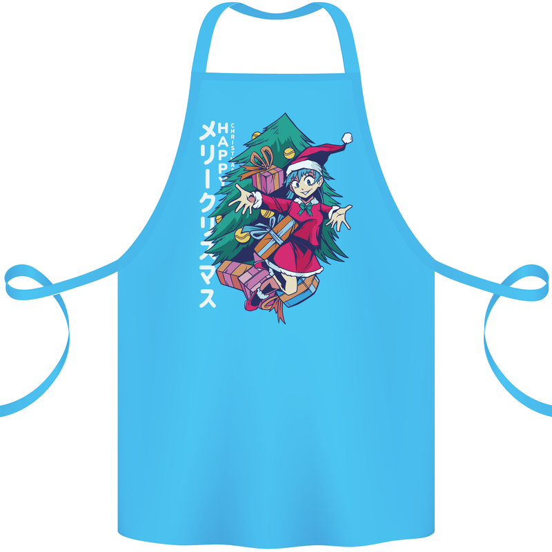 Anime Elf Christmas Tree Xmas Cotton Apron 100% Organic Turquoise