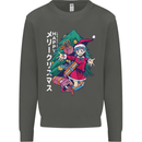 Anime Elf Christmas Tree Xmas Kids Sweatshirt Jumper Storm Grey