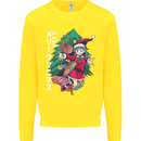 Anime Elf Christmas Tree Xmas Kids Sweatshirt Jumper Yellow