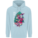 Anime Elf Christmas Tree Xmas Mens 80% Cotton Hoodie Light Blue