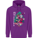 Anime Elf Christmas Tree Xmas Mens 80% Cotton Hoodie Purple