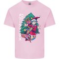 Anime Elf Christmas Tree Xmas Mens Cotton T-Shirt Tee Top Light Pink