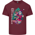 Anime Elf Christmas Tree Xmas Mens Cotton T-Shirt Tee Top Maroon