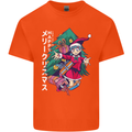 Anime Elf Christmas Tree Xmas Mens Cotton T-Shirt Tee Top Orange