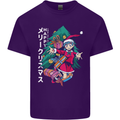 Anime Elf Christmas Tree Xmas Mens Cotton T-Shirt Tee Top Purple