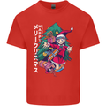 Anime Elf Christmas Tree Xmas Mens Cotton T-Shirt Tee Top Red