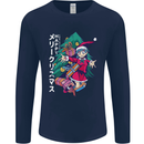 Anime Elf Christmas Tree Xmas Mens Long Sleeve T-Shirt Navy Blue
