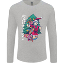 Anime Elf Christmas Tree Xmas Mens Long Sleeve T-Shirt Sports Grey
