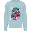 Anime Elf Christmas Tree Xmas Mens Sweatshirt Jumper Light Blue