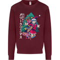 Anime Elf Christmas Tree Xmas Mens Sweatshirt Jumper Maroon