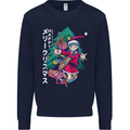 Anime Elf Christmas Tree Xmas Mens Sweatshirt Jumper Navy Blue