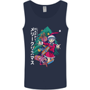 Anime Elf Christmas Tree Xmas Mens Vest Tank Top Navy Blue