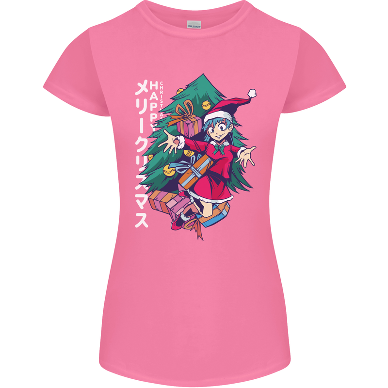 Anime Elf Christmas Tree Xmas Womens Petite Cut T-Shirt Azalea