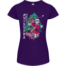 Anime Elf Christmas Tree Xmas Womens Petite Cut T-Shirt Purple